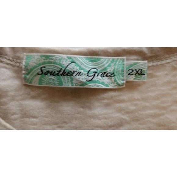 Southern Grace Top Womens 2xl Burnout Sheer - Picture 4 of 15